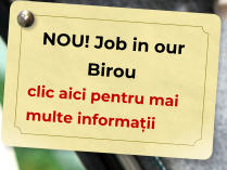 NOU! Job in our Birou  clic aici pentru mai multe informații